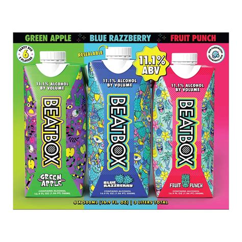 BeatBox Party Punch Wine Cocktail Variety Pack, 500 ml, 6 pk ...
