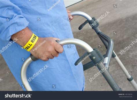 Hospital Patient Wearing Fall Risk Bracelet Stock Photo 145126216 ...