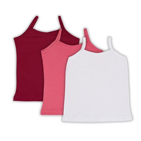 Kids Cotton Sleeveless U Neck Spaghetti Slips camisoles Multicolor Pack ...