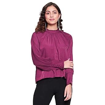 Madame Women Plum Textile Top : Amazon.in: Clothing & Accessories
