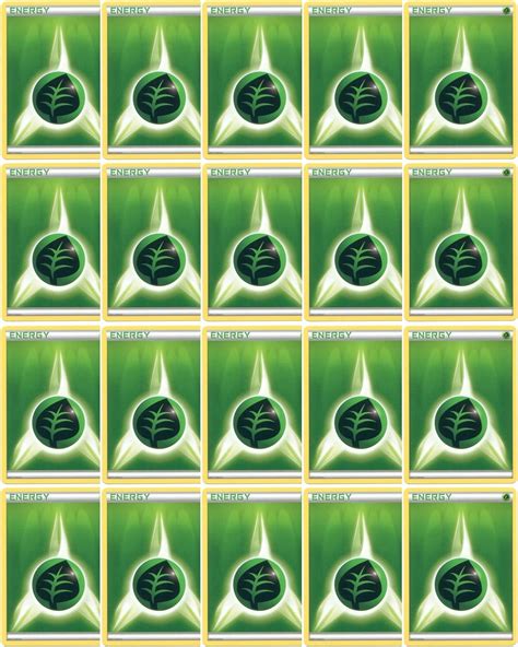 Nintendo 20 Basic Grass Energy Pokemon Cards India | Ubuy