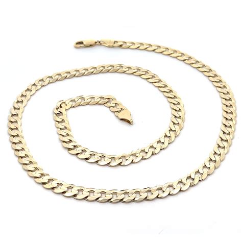 Men's Italian Solid 14k Yellow Gold 26" Curb Cuban Link Chain Necklace ...