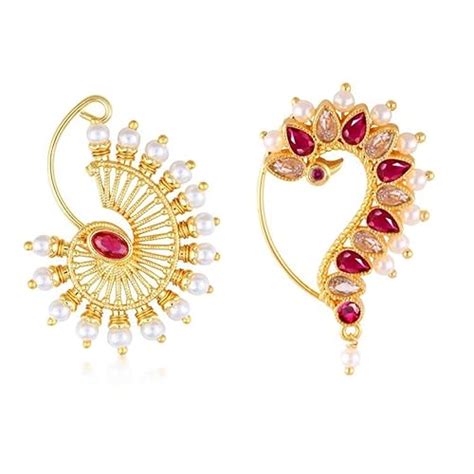 Buy Vighnaharta Gold Plated with Pearl Alloy and Artificial stone CZ ...