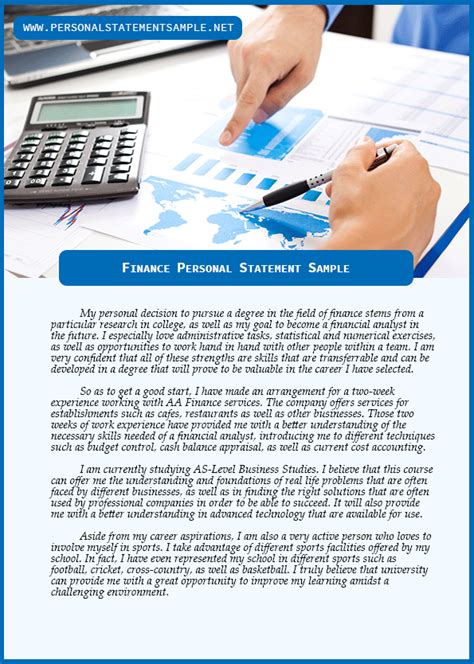 Image result for Finance Personal Statement Examples