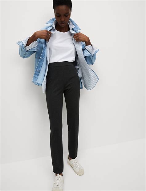 Buy Jersey Slim Fit Angle Grazer Trousers at Marks & Spencer