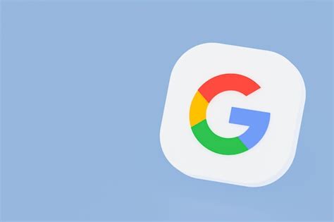 Google application logo 3d rendering on blue background | Premium Photo