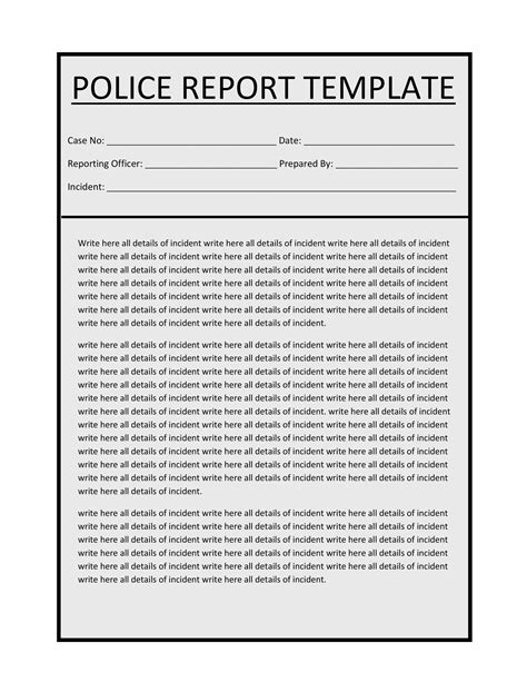 20+ Police Report Template & Examples [Fake / Real] ᐅ TemplateLab