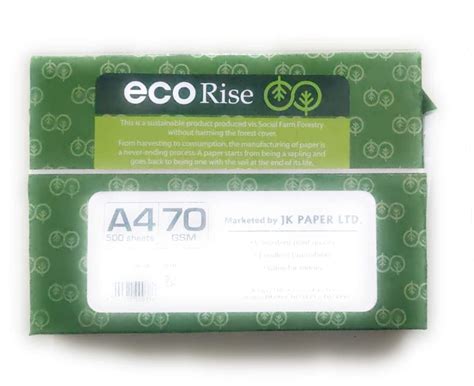 Eco Rise Printing Copy A4 Size JK Paper ECO TREE FRIENDLY, 70 GSM, 500 ...