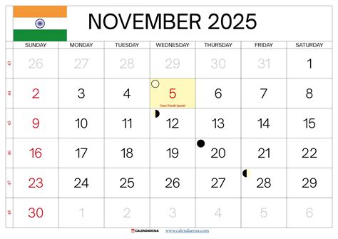 November 2025 Calendar India Download Best Free