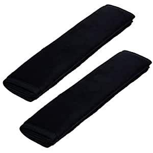 BCP Pack of 2pcs Black Color 10 1/2 Inches Velvet Car Safety Seat Belt ...
