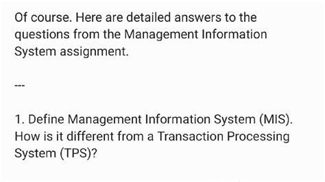 MIS Individual Assignment: Detailed Insights and Analysis - Studocu