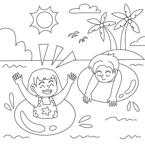 Swimming Coloring Book Coloring Pages