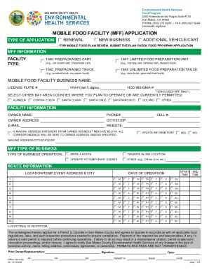 2020-2025 Form CA Mobile Food Facility (MFF) Application - San Mateo ...