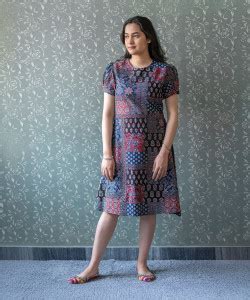 Jaipuri Bunaai Women A-line Multicolor Knee Length Dress - Buy Jaipuri ...