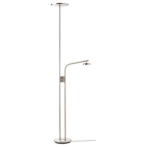 ISJAKT LED floor uplighter/reading lamp, dimmable/nickel-plated, 180 cm ...
