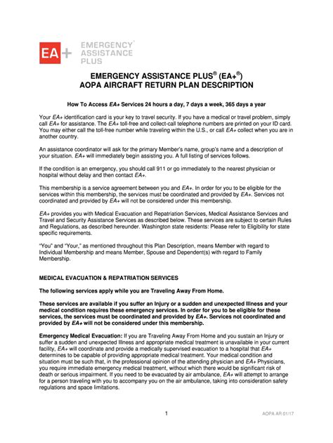 Fillable Online AOPA AIRCRAFT RETURN PLAN DESCRIPTION Fax Email Print ...