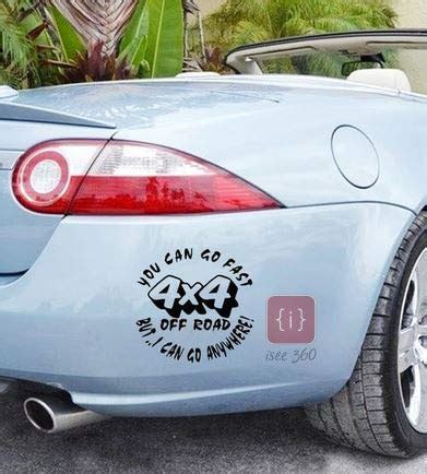 ISEE 360® Stickers 4 x 4 Off Road Logo Black Vinyl Decals 15 cm X 15 cm ...