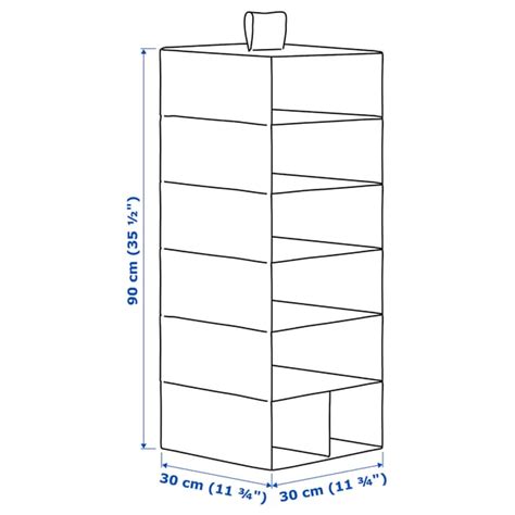 STUK hanging storage with 7 compartments, white/black, 30x30x90 cm (11 ...