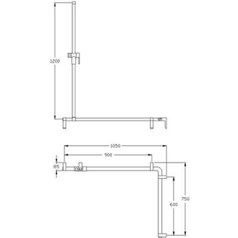 BIM objects - Free download! Cavere Shower handrail with shower head ...
