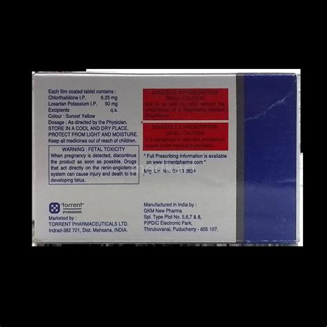 LOSAR CH 6.25MG TABLET 10'S Price, Uses, Side Effects & Substitutes ...