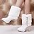 Women's White Faux Fur Ankle Boots with Rhinestone Heels - Elegant ...