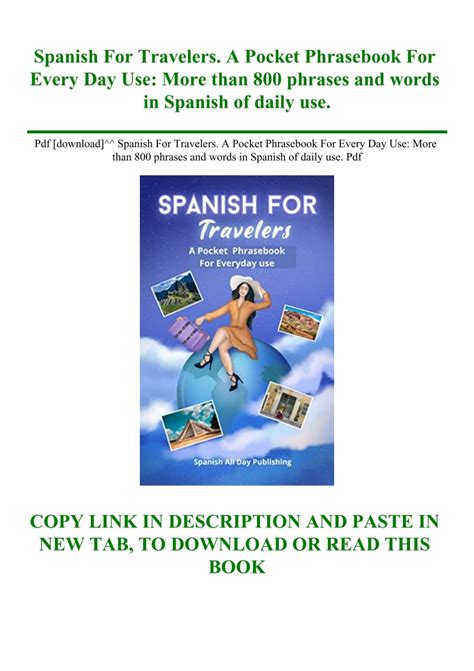 Pdf [download]^^ Spanish For Travelers. A Pocket Phrasebook For Every ...
