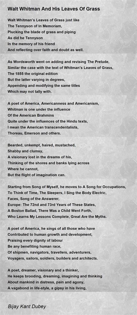 Walt Whitman Nature Poems