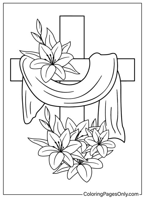Religious Easter Cross Coloring Pages