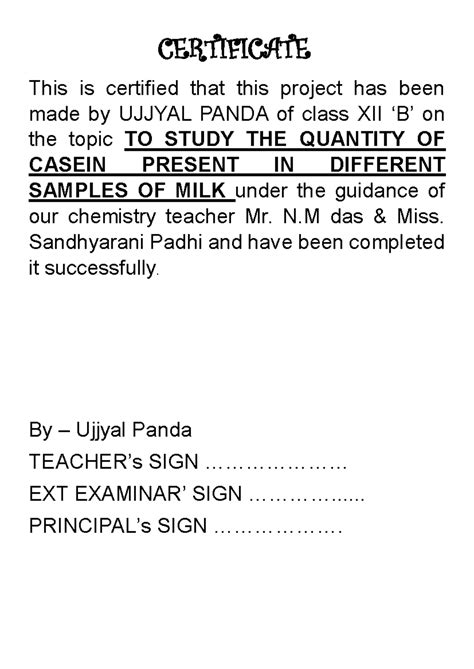 Chem Project - CERTIFICATE This is certified that this project has been ...