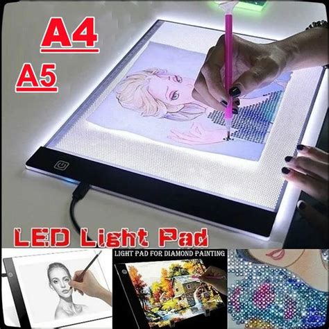 New Ultra-Thin Portable LED Light Box Tracing Drawing Light Pad Table ...