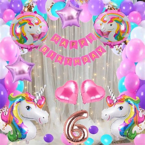 Party Propz Unicorn Birthday Decorations For Girls - 72 Pcs, Unicorn ...