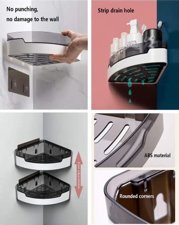 Wrixty Wall Mounted Corner Bathroom Shelves, Storage Rack for Bathroom ...
