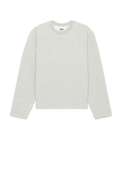 KROST Grey Waffle Long Sleeve Tee in Heather Grey | REVOLVE