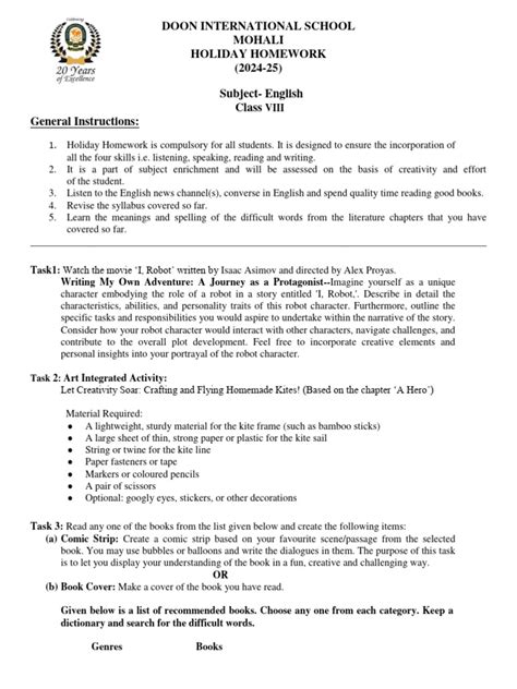 Image result for Class 8 2 Week English Assignment