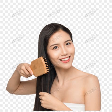 美女用梳子梳头发元素素材下载-正版素材401617759-摄图网