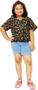 Kidoz Short For Girls Casual Dyed/Washed Denim Price in India - Buy ...