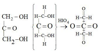 When dihydroxy acetone reacts with HIO4 , the product is/are