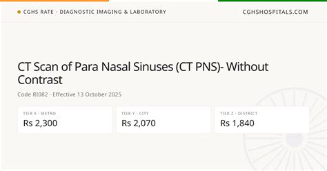 CT Scan of Para Nasal Sinuses (CT PNS)… · CGHS Rate