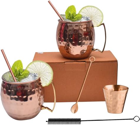 BOLD & DIVINE BOLD & DIVINE Copper Plated Moscow Mule Mugs Set of India ...