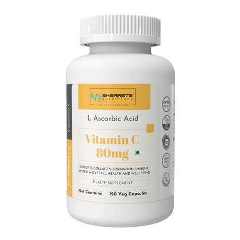 Vitamin C Capsules 80mg India | L-Ascorbic Acid Supplement