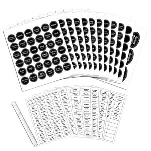 Buy SWOMMOLY 771 Printed Spice Jar Labels with Extra Write-on Labels ...