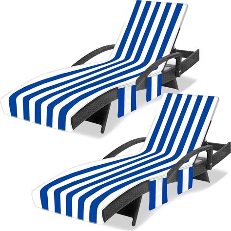 Lounge Chair Towel Cover, Beach Chair Covers (Pack of 2), Chaise Lounge ...