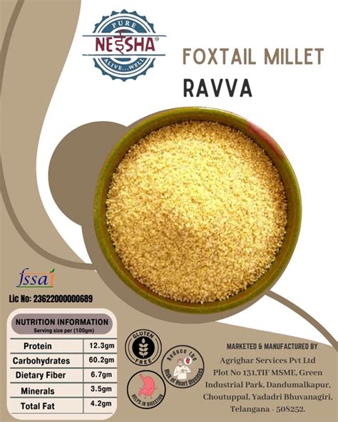 Foxtail millet Upma Rava - Agrighar