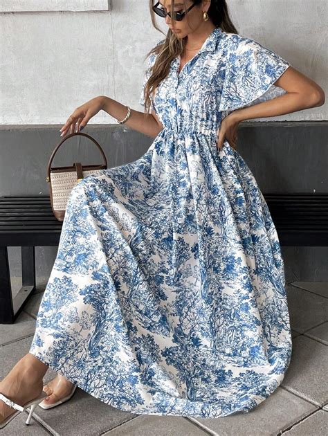 Pariaura Go Style Ditsy Floral Blue Casual Romantic Holiday Gorgeous ...