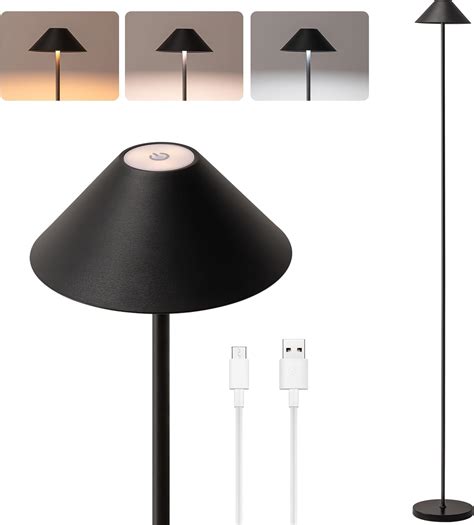 Rechargeable Floor Lamp for Indoor/Outdoor, Cordless Tall Standing Lamp ...