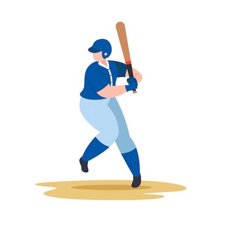 Baseball player swing baseball bat | Premium Vector