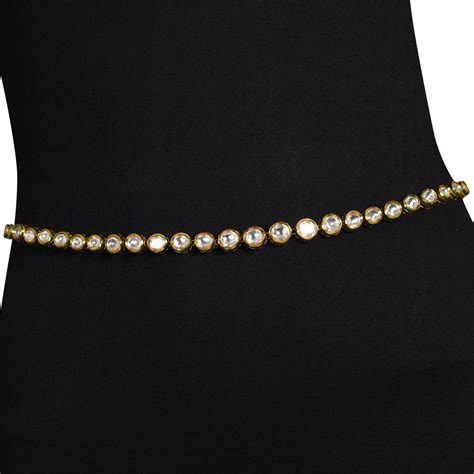 Buy Kamarband of Single Strand with Kundan Stones | Drape Divaa