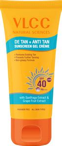 VLCC Sunscreen - SPF 50 PA+++ De Tan + Anti Tan Sunscreen Gel Crème SPF ...