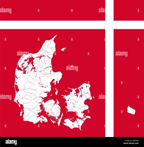 Denmark Flag Map