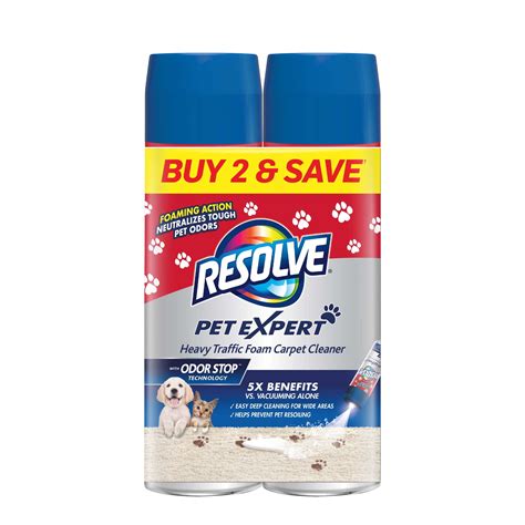 Resolve Pet Expert Heavy Traffic Carpet Stain Cleaner Solution and Odor ...